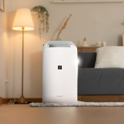 Sharp Dehumidifier DW-P10M-W with PlasmaCluster™ Ion Technology, Laundry Mode Portable Room Air Purifier(White)